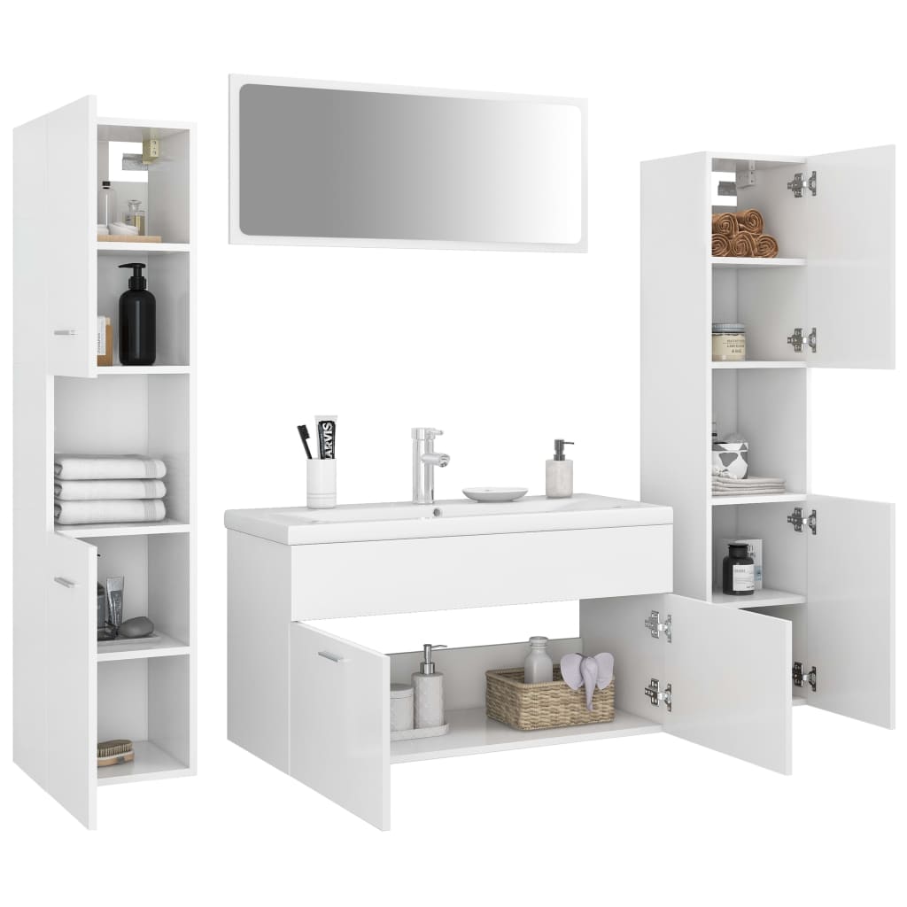 Set Mobili da Bagno Bianco in Truciolato cod mxl 9119