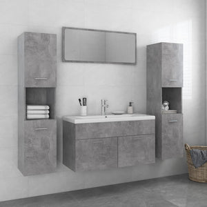 Set Mobili da Bagno Grigio Cemento in Truciolato cod mxl 58653