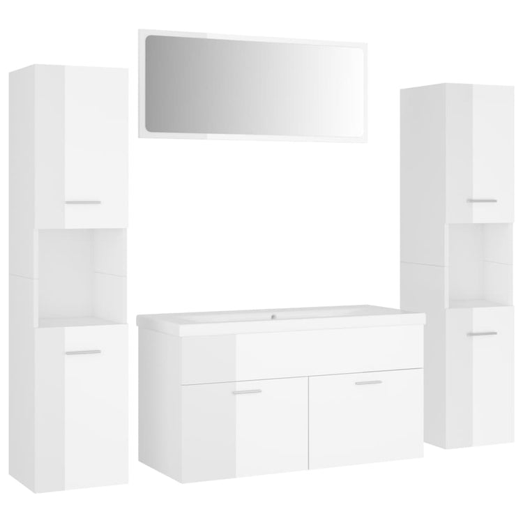 Set Mobili da Bagno Bianco Lucido in Truciolato cod mxl 9073