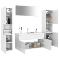 Set Mobili da Bagno Bianco Lucido in Truciolato 3071249