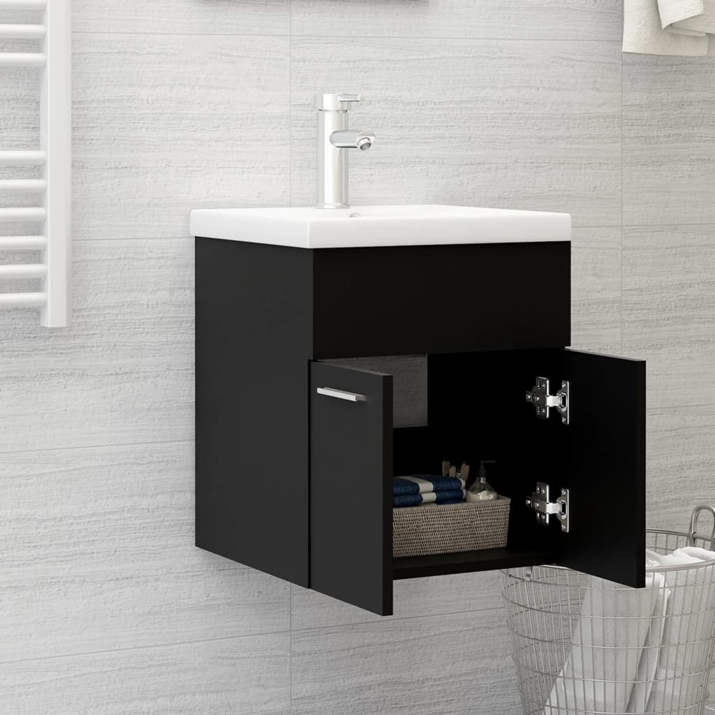 Mobile con Lavabo Integrato Nero in Legno Multistratocod mxl 120650