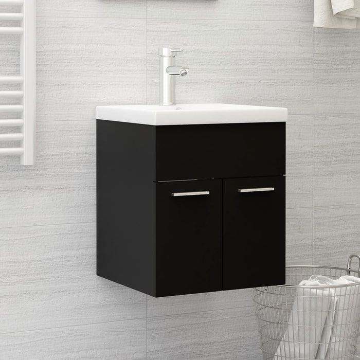 Mobile con Lavabo Integrato Nero in Legno Multistratocod mxl 120650