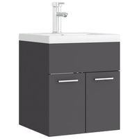 Mobile da Bagno con Lavabo Integrato Grigio in Truciolato 3071263