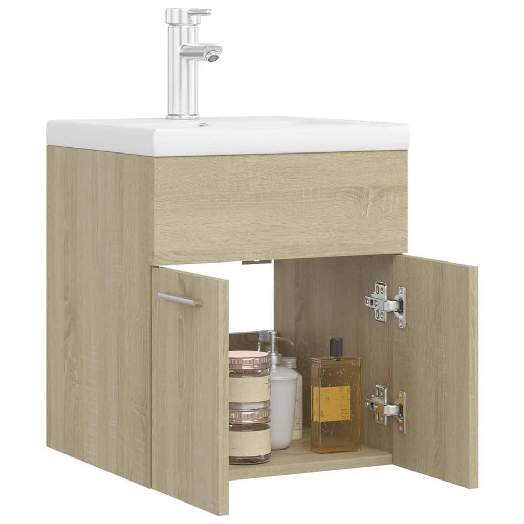 Mobile Bagno con Lavabo Integrato Rovere Sonoma in Truciolato 3071264