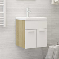 Mobile Lavabo Integrato Bianco Rovere Sonoma Legno Multistratocod mxl 72737