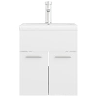 Mobile Bagno con Lavabo Integrato Bianco Lucido in Truciolato 3071267