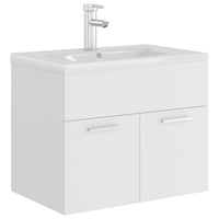 Mobile con Lavabo Integrato Bianco in Legno Multistrato 3071270