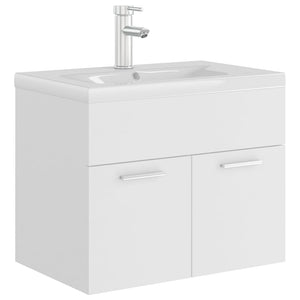 Mobile Bagno con Lavabo Integrato Bianco in Truciolato 3071270