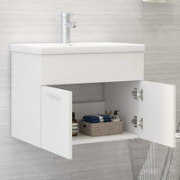 Mobile Bagno con Lavabo Integrato Bianco in Truciolato 3071270