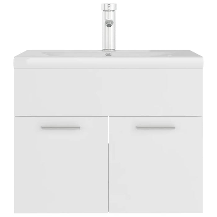 Mobile Bagno con Lavabo Integrato Bianco in Truciolato 3071270