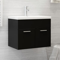 Mobile Bagno con Lavabo Integrato Nero in Truciolato 3071271