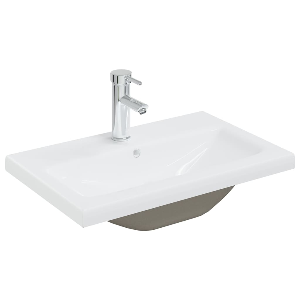 Mobile Bagno con Lavabo Integrato Bianco Lucido in Truciolato 3071276