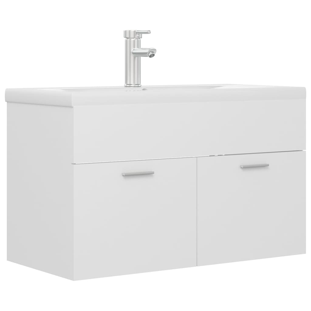 Mobile da Bagno con Lavabo Integrato Bianco in Truciolato 3071279