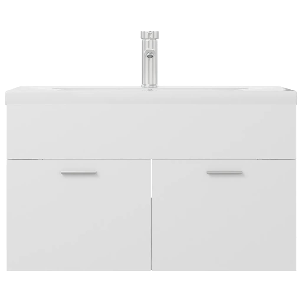 Mobile da Bagno con Lavabo Integrato Bianco in Truciolato 3071279