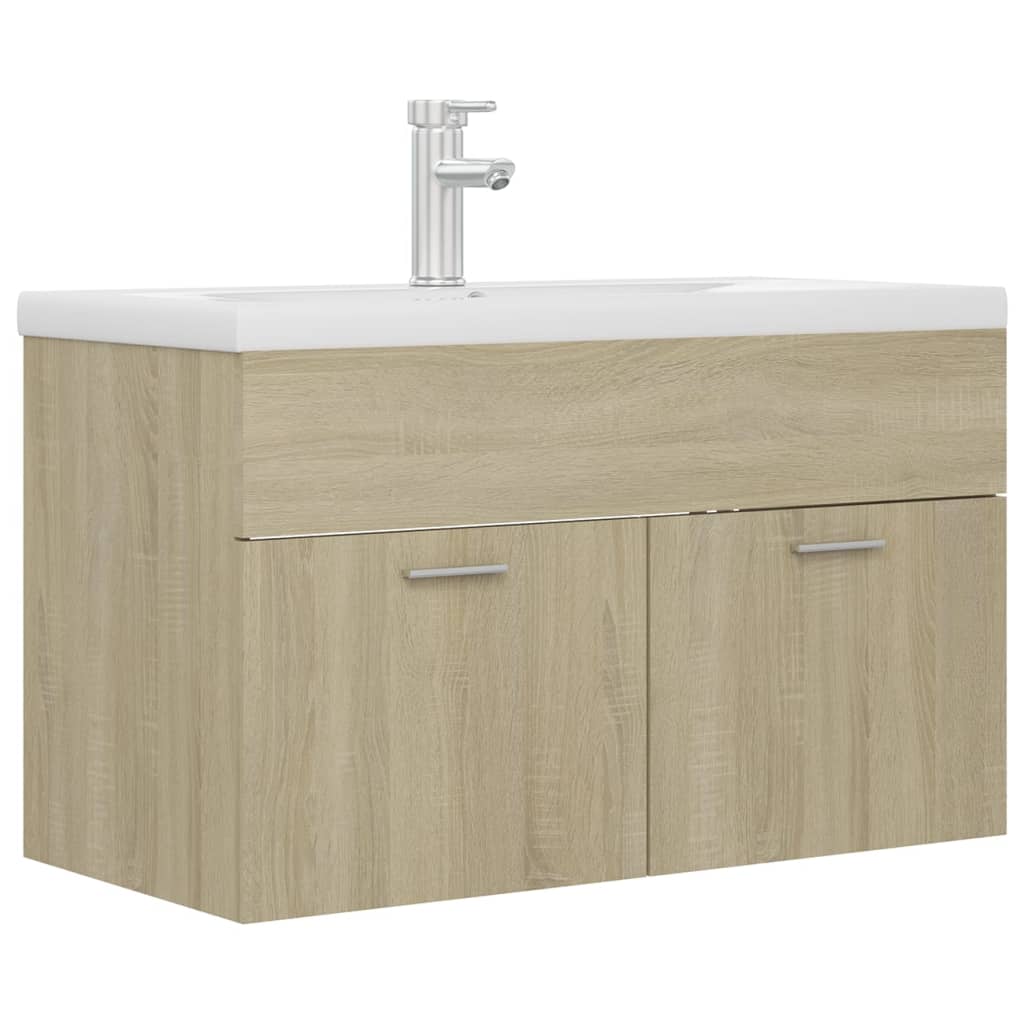 Mobile con Lavabo Integrato Rovere Sonoma in Legno Multistrato 3071282