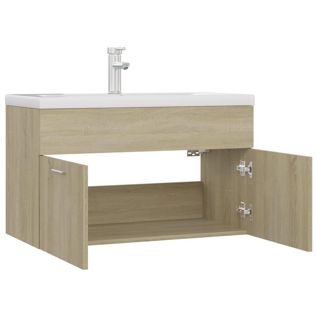 Mobile con Lavabo Integrato Rovere Sonoma in Legno Multistrato 3071282