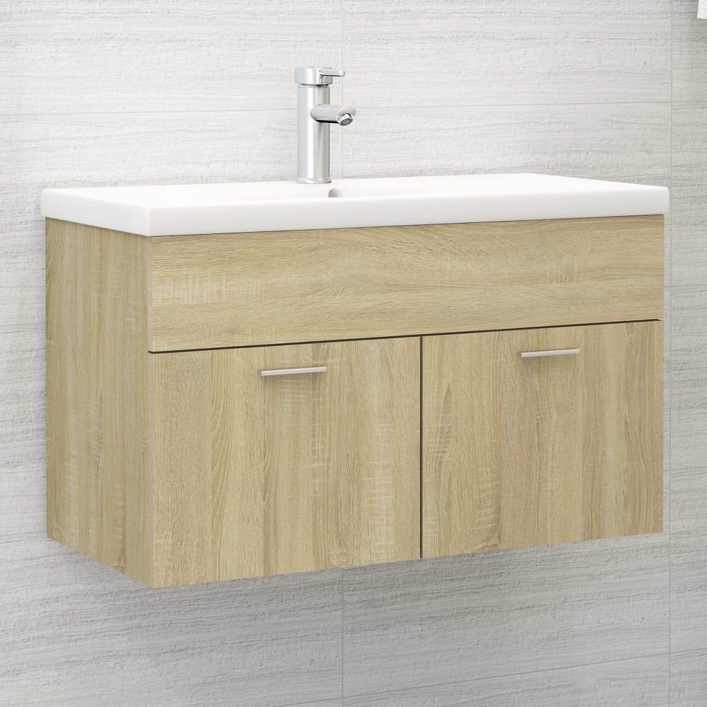 Mobile con Lavabo Integrato Rovere Sonoma in Legno Multistrato 3071282