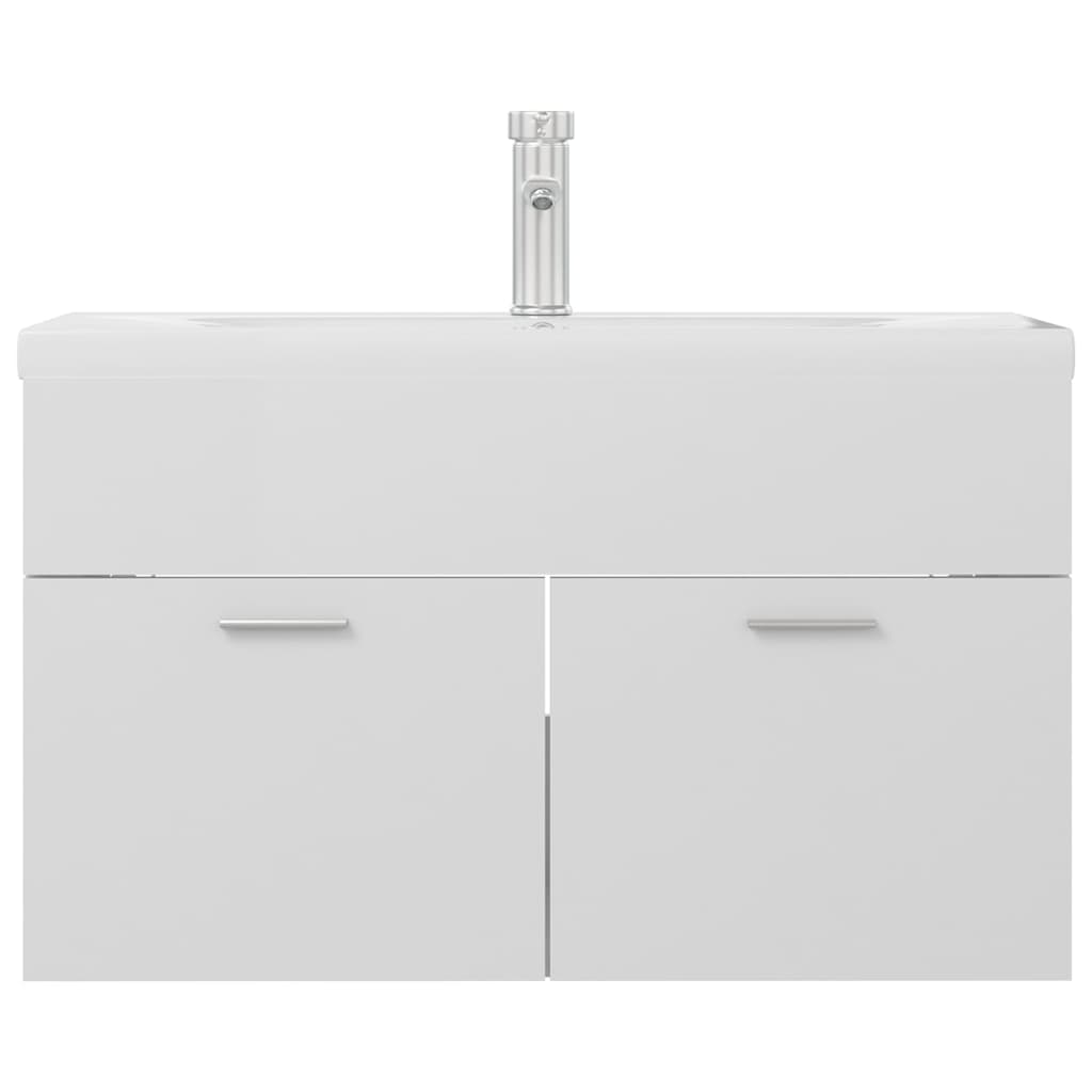 Mobile con Lavabo Integrato Bianco Lucido in Legno Multistratocod mxl 72743