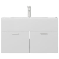 Mobile con Lavabo Integrato Bianco Lucido in Legno Multistratocod mxl 72743