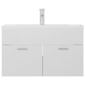 Mobile con Lavabo Integrato Bianco Lucido in Legno Multistratocod mxl 72743