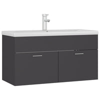 Mobile da Bagno con Lavabo Integrato Grigio in Truciolato 3071290