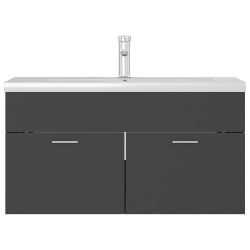 Mobile con Lavabo Integrato Grigio in Legno Multistrato 3071290