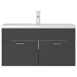 Mobile da Bagno con Lavabo Integrato Grigio in Truciolato 3071290