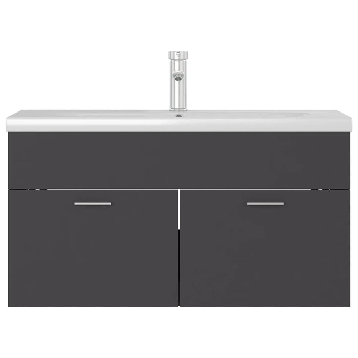 Mobile con Lavabo Integrato Grigio in Legno Multistratocod mxl 96729