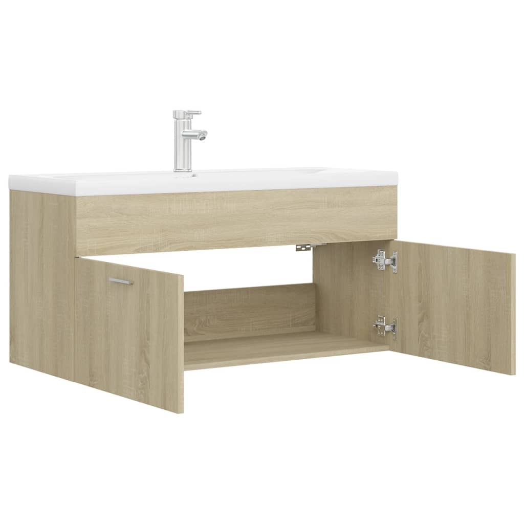 Mobile Bagno con Lavabo Integrato Rovere Sonoma in Truciolato 3071300