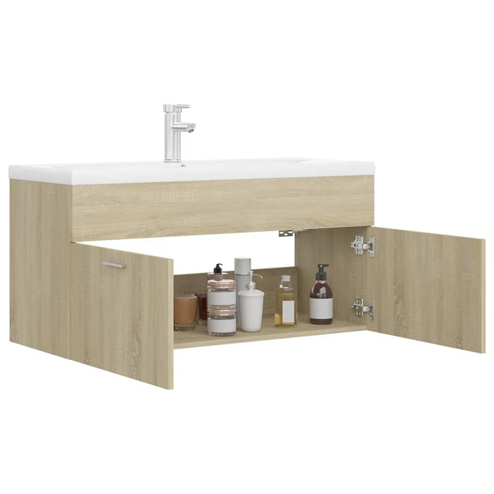 Mobile Bagno con Lavabo Integrato Rovere Sonoma in Truciolato 3071300