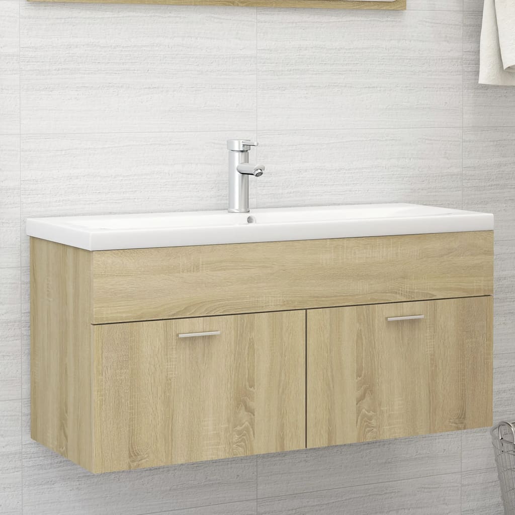 Mobile Bagno con Lavabo Integrato Rovere Sonoma in Truciolato 3071300