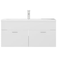 Mobile Bagno con Lavabo Integrato Bianco Lucido in Truciolato 3071303