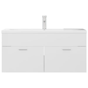 Mobile Bagno con Lavabo Integrato Bianco Lucido in Truciolato 3071303