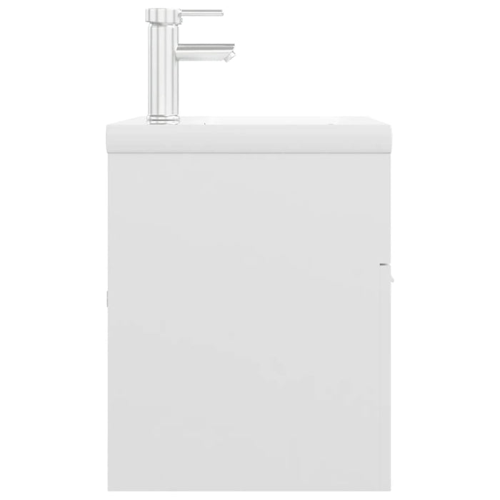 Mobile Bagno con Lavabo Integrato Bianco Lucido in Truciolato 3071303