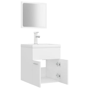 Set Mobili da Bagno Bianco in Legno Multistrato 3071306