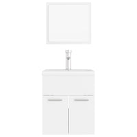 Set Mobili da Bagno Bianco in Legno Multistrato 3071306