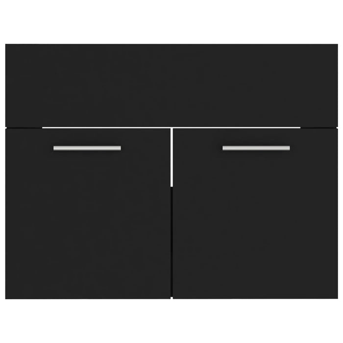 Set Mobili da Bagno Nero in Legno Multistrato 3071316