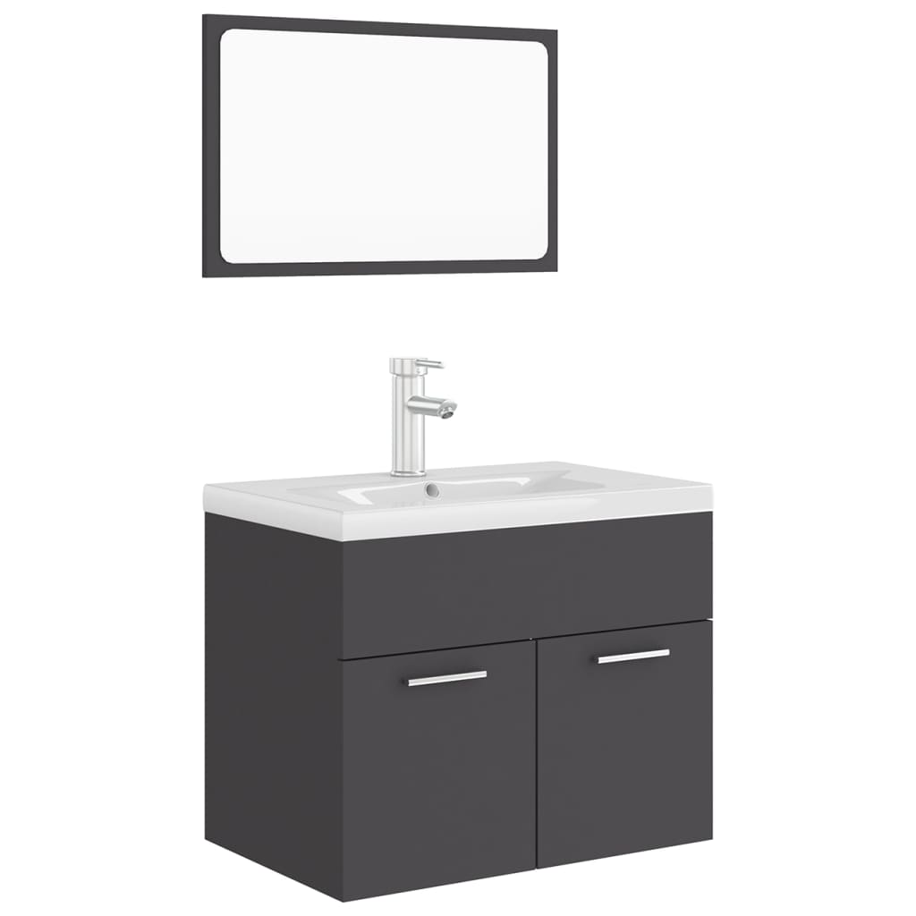 Set Mobili da Bagno Grigio in Truciolato 3071317