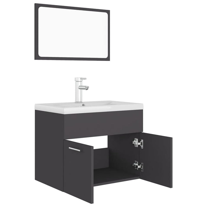 Set Mobili da Bagno Grigio in Truciolato 3071317