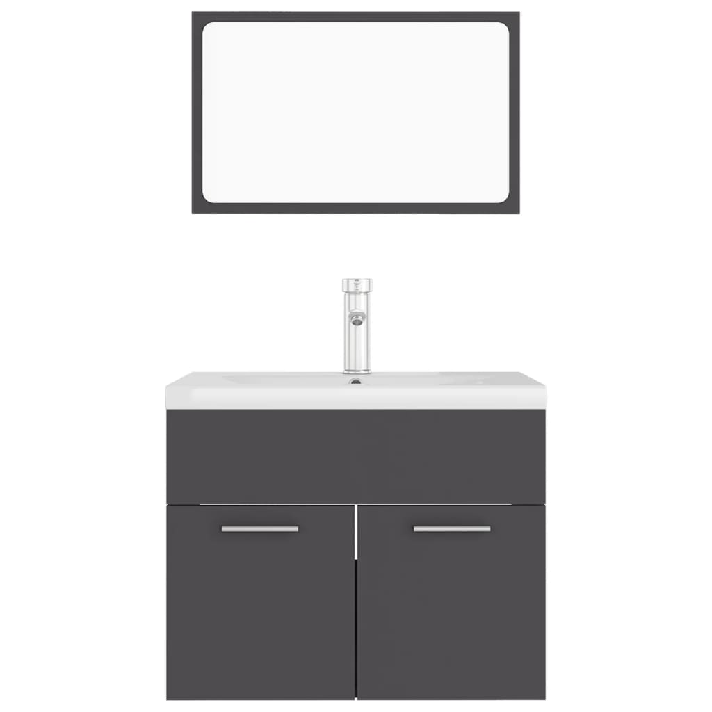 Set Mobili da Bagno Grigio in Truciolato 3071317