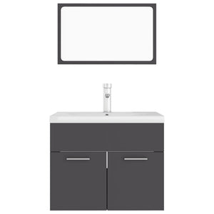 Set Mobili da Bagno Grigio in Truciolato 3071317