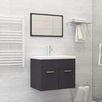 Set Mobili da Bagno Grigio in Truciolato 3071317