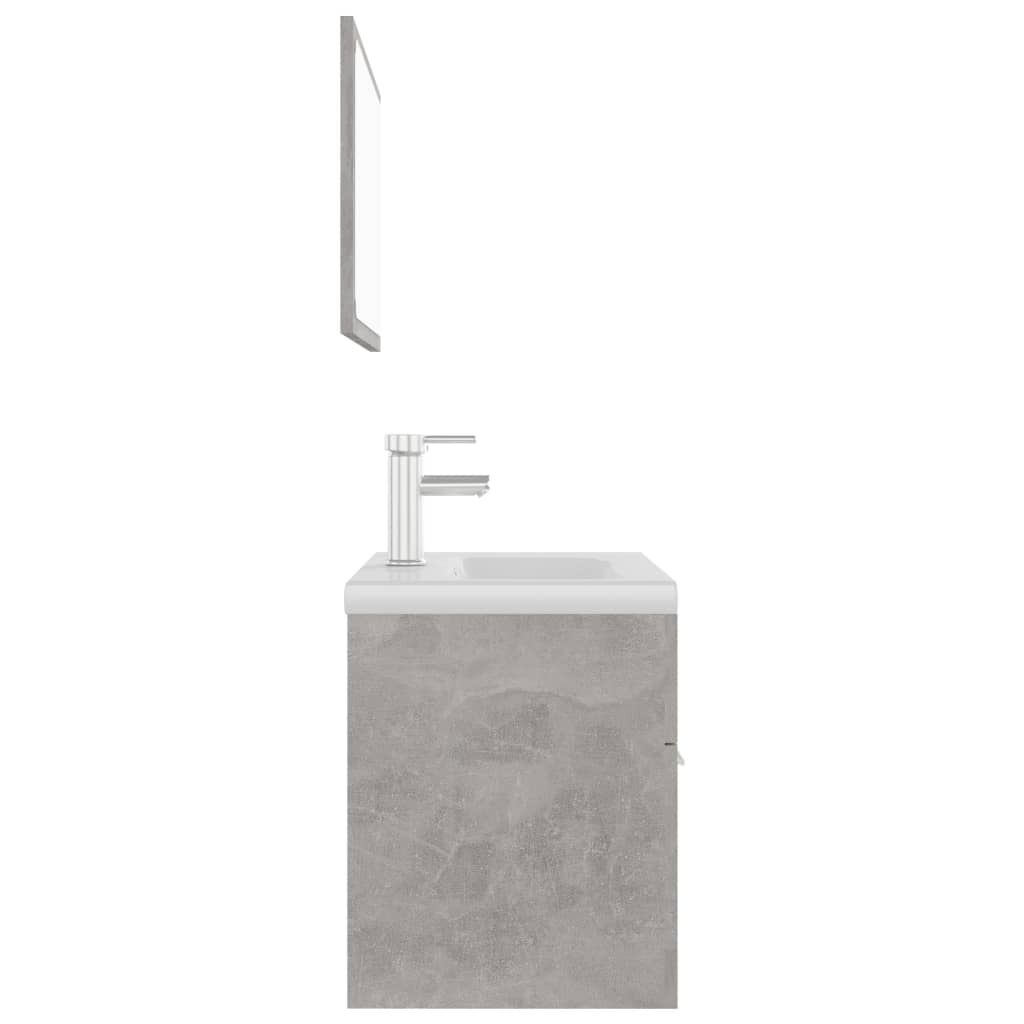 Set Mobili da Bagno Grigio Cemento in Truciolato