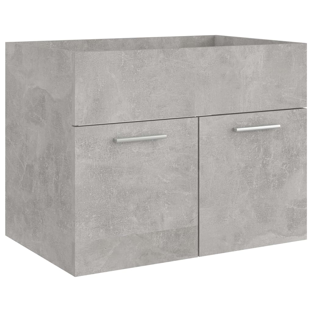 Set Mobili da Bagno Grigio Cemento in Truciolato