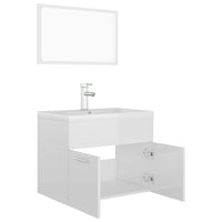 Set Mobili da Bagno Bianco Lucido in Truciolato 3071321