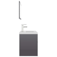 Set Mobili da Bagno Grigio Lucido in Truciolato 3071323