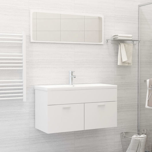 Set Mobili da Bagno Bianco in Truciolato 3071333