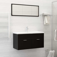 Set Mobili da Bagno Nero in Truciolato 3071334