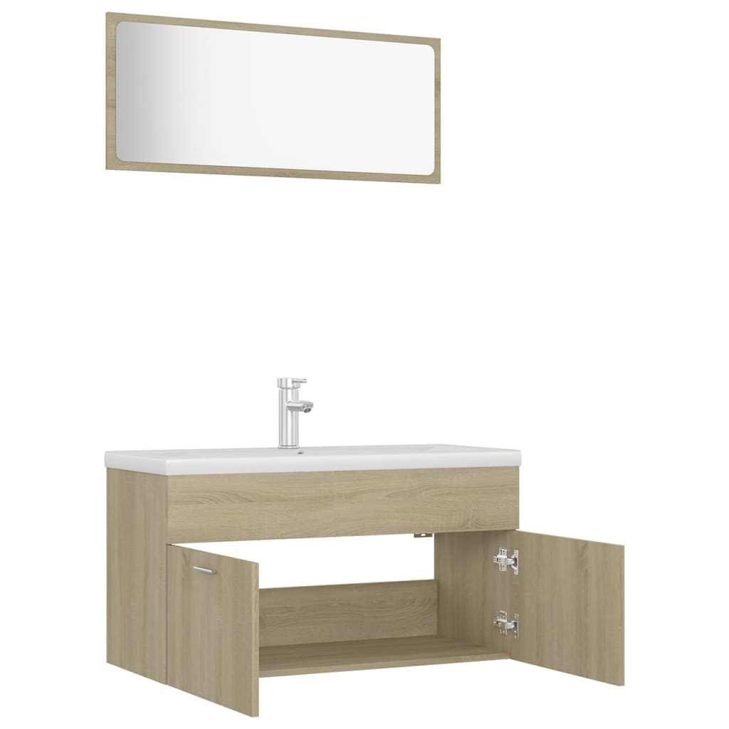 Set Mobili da Bagno Rovere Sonoma in Truciolato 3071336