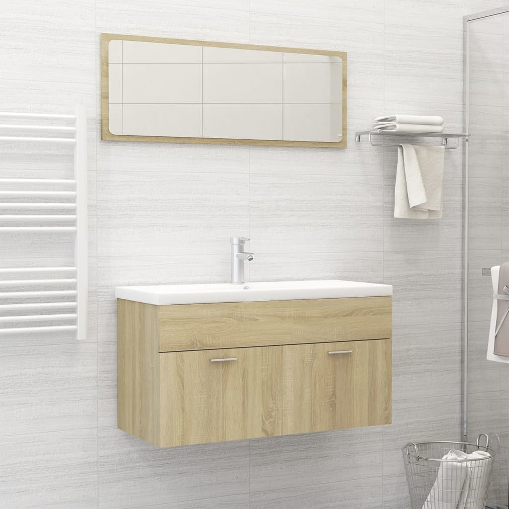 Set Mobili da Bagno Rovere Sonoma in Truciolato 3071336